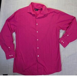 Van Heusen Studio Mens Slim Fit Magenta Pink Wrinkle Free Stretch Dress Shirt